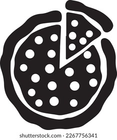 Delicious Pizza Slice Icon Isolated on White Background - Vector Illustration