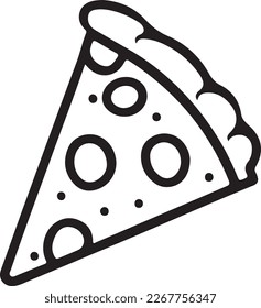 Delicious Pizza Slice Icon Isolated on White Background - Vector Illustration