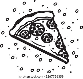 Delicious Pizza Slice Icon Isolated on White Background - Vector Illustration