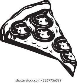 Delicioso icono de pizza Slice aislado en fondo blanco - Ilustración vectorial