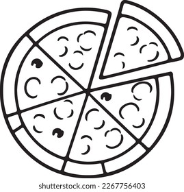 Delicioso icono de pizza Slice aislado en fondo blanco - Ilustración vectorial