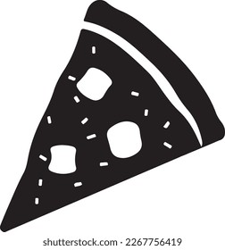 Delicious Pizza Slice Icon Isolated on White Background - Vector Illustration