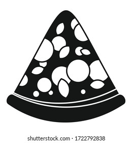 Köstliches Pizzaschnitt-Symbol. Einfache Illustration von köstlichem Pizzasschnitt, Vektorsymbol für Webdesign einzeln auf weißem Hintergrund