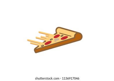Delicious Pizza Slice Logo Symbol Vector Design Illustration