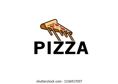 Delicious Pizza Slice of Pizza Logo Text Symbol Vector Design Illustration
