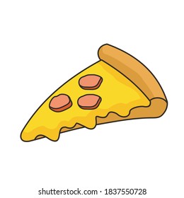 delicious pizza slice with melted cheese vector design. 
