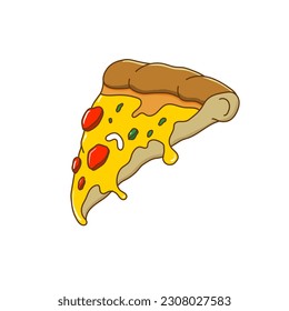 Delicious Pizza Slice on a White Background