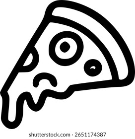 Delicious Pizza Slice Outline Icon