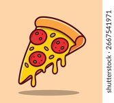 delicious pizza slice vector illustration