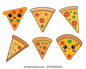 Delicious Pizza Slice Vector Illustration.