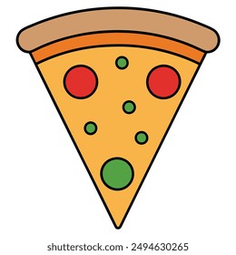 Delicious Pizza Slice Vector Illustration.