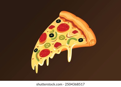 Delicious Pizza slice vector illustration