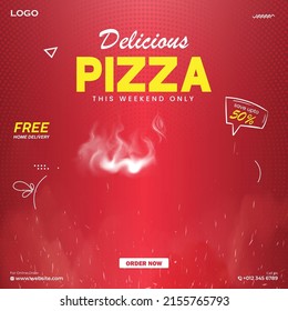 Delicious Pizza Social Media Banner Template