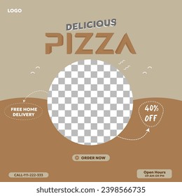 Delicious pizza social media banner template design