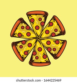 A Delicious Pizza Vector Design Illustration