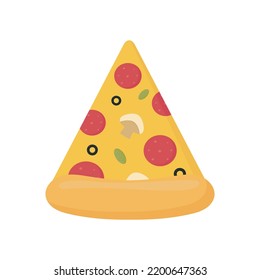 Delicious pizza. Vector illustration on a white background. For menu, posters, banners, printing on the pack, printing on clothes, fabric, wallpaper.