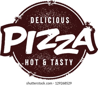 Delicious Pizza Vector Stamp