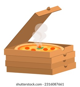 Open pizza box delivery Royalty Free Vector Image