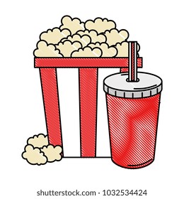 delicious pop corn with soda