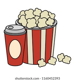 delicious pop corn and soda