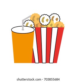 delicious pop corn with soda