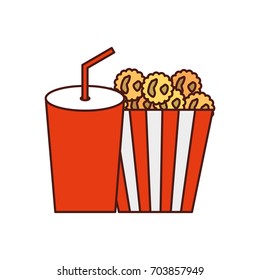 delicious pop corn with soda