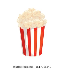 delicious popcorn in container isolated icon vector illustration design