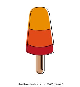 Delicious Popsicle dessert icon vector illustration graphic design