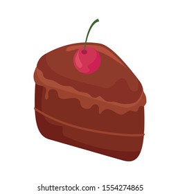 delicious portion of cake on white background vector illustration design