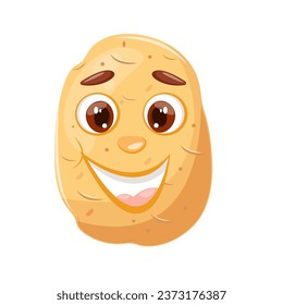 Delicious potato cartoon character design. . Vector illustration