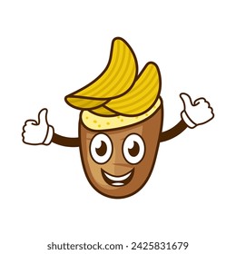 Delicious potato logo template, with funny cartoon character