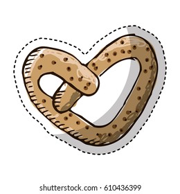 delicious pretzel drawing icon vector illustration design