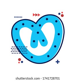 diseño gráfico vectorial de icono de estilo plano de pretzel delicioso