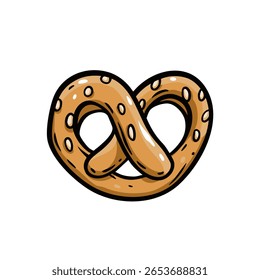 Delicioso ícone de pretzel escolha ideal para lanches, guloseimas e aperitivos em qualquer ambiente