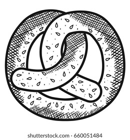 delicious pretzel isolated icon