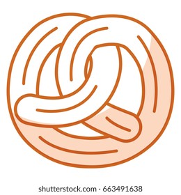 delicious pretzel isolated icon