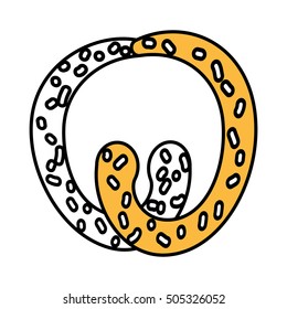 delicious pretzel isolated icon vector illustration design