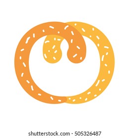 delicious pretzel isolated icon vector illustration design