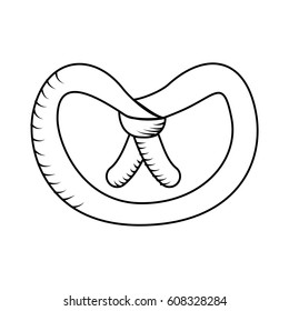 delicious pretzel isolated icon vector illustration design