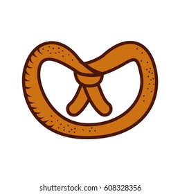 delicious pretzel isolated icon vector illustration design