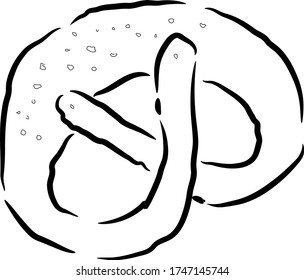 delicious pretzel with salt vector illustration