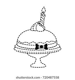 delicious pudding with candle bakery product
