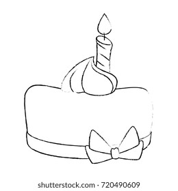 delicious pudding with candle bakery product