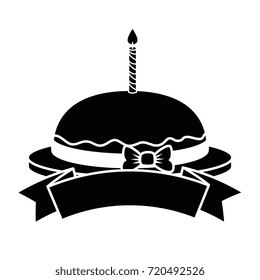 delicious pudding with candle bakery product