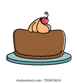delicious pudding with cherry bakery product
