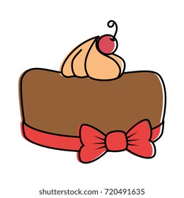 delicious pudding with cherry bakery product
