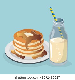 delicious pudding with milk sweet menu