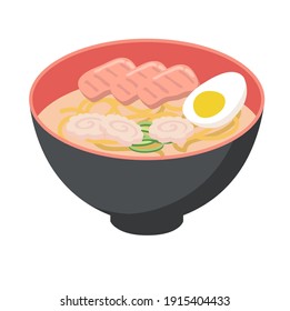 Delicious ramen noodle, illustration concept.