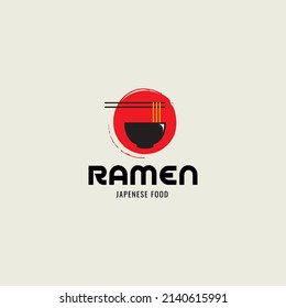 delicious ramen in old style bowl logo design vector graphic icon symbol illustration