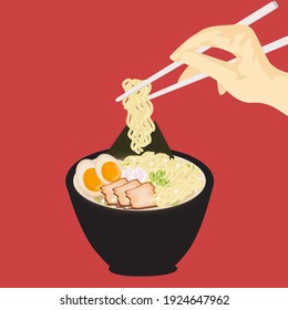 Delicious Ramen Vector from Japan